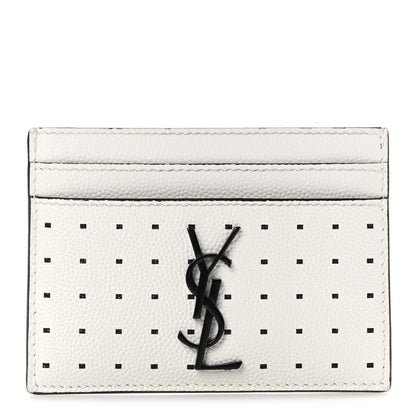 Saint Laurent Grain De Poudre Geo Print Card Case White Black 1 of 10