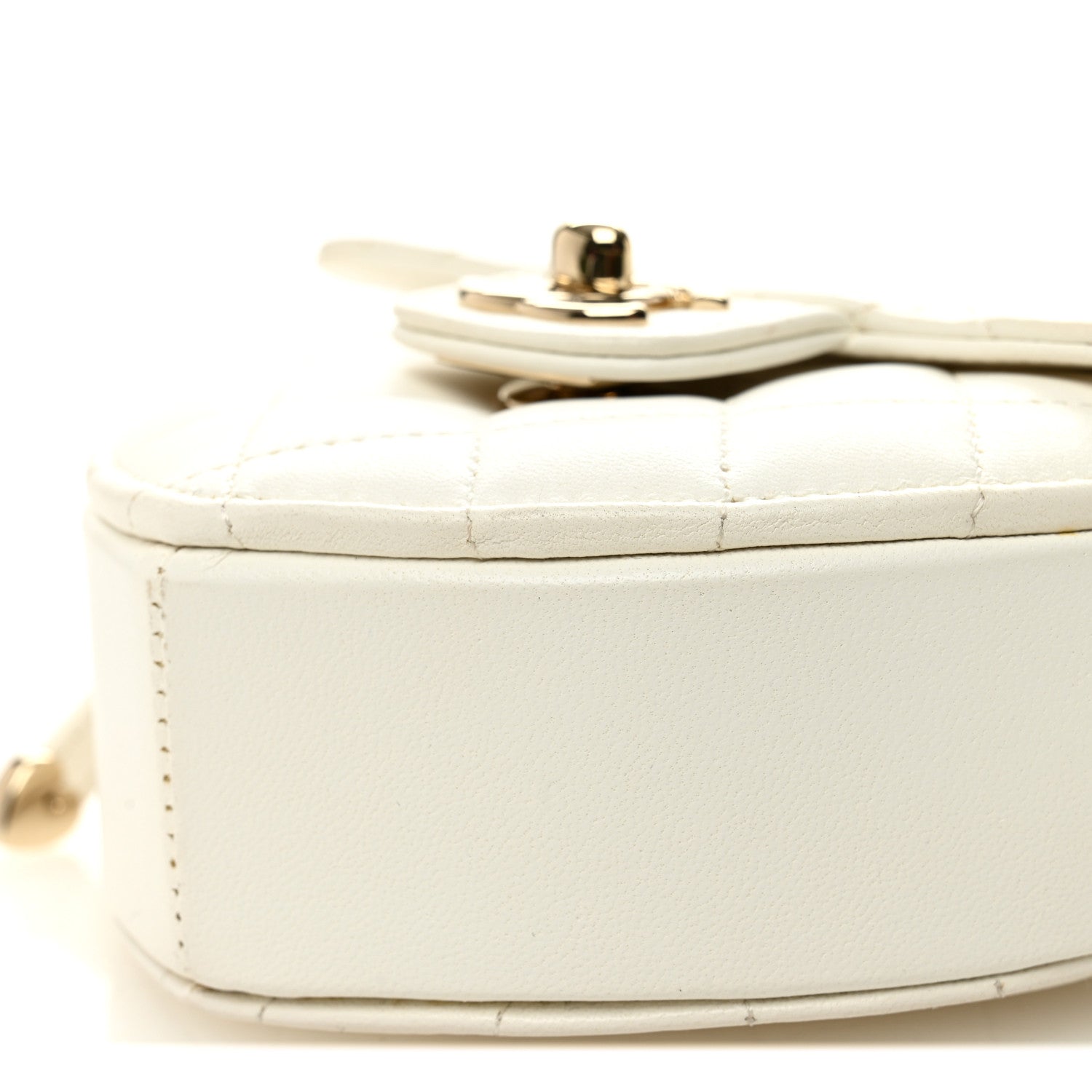 Chanel Lambskin Quilted CC In Love Heart Clutch With Chain White 10 of 11