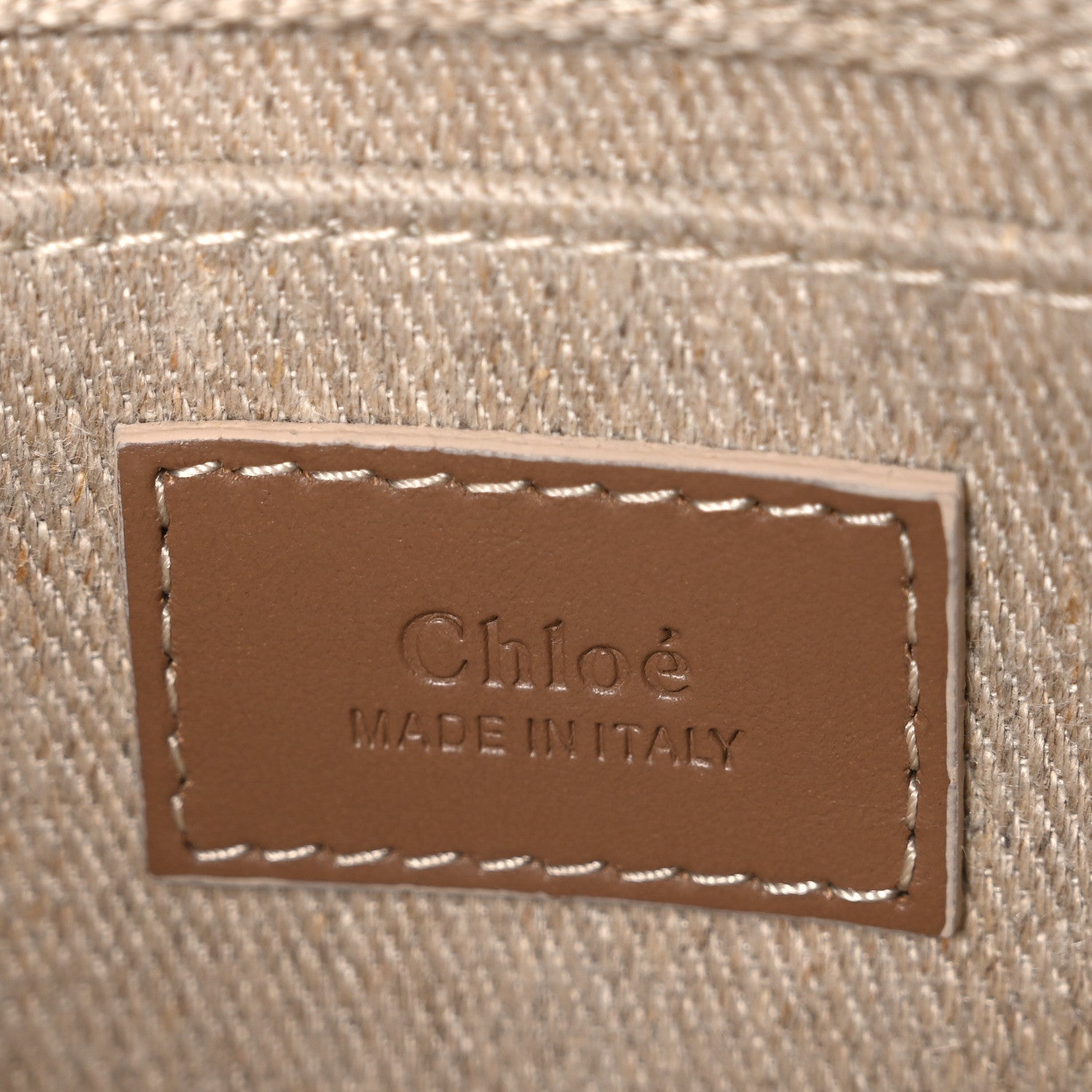 Chloe Linen Calfskin Mini Woody Ribbon Tote With Strap Blushy Beige 6 of 11