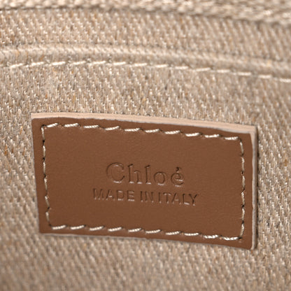 Chloe Linen Calfskin Mini Woody Ribbon Tote With Strap Blushy Beige 6 of 11