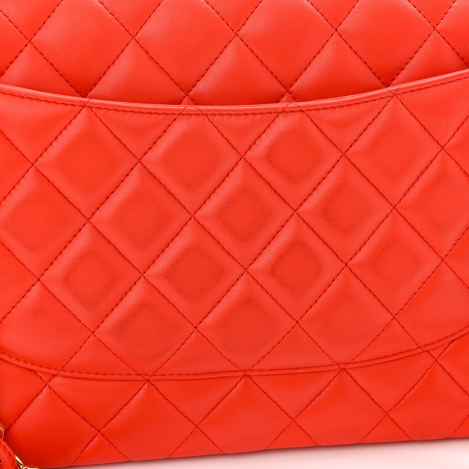 Chanel Lambskin Quilted Jumbo Double Flap Red 11 of 13