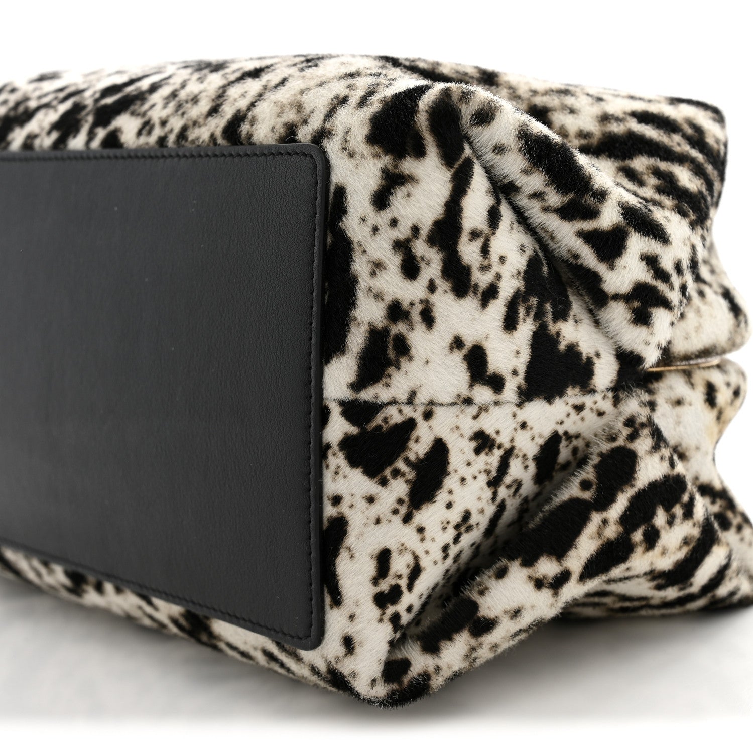 Chanel Lambskin Pony Hair Printed Clutch With Chain Black White 9 of 10