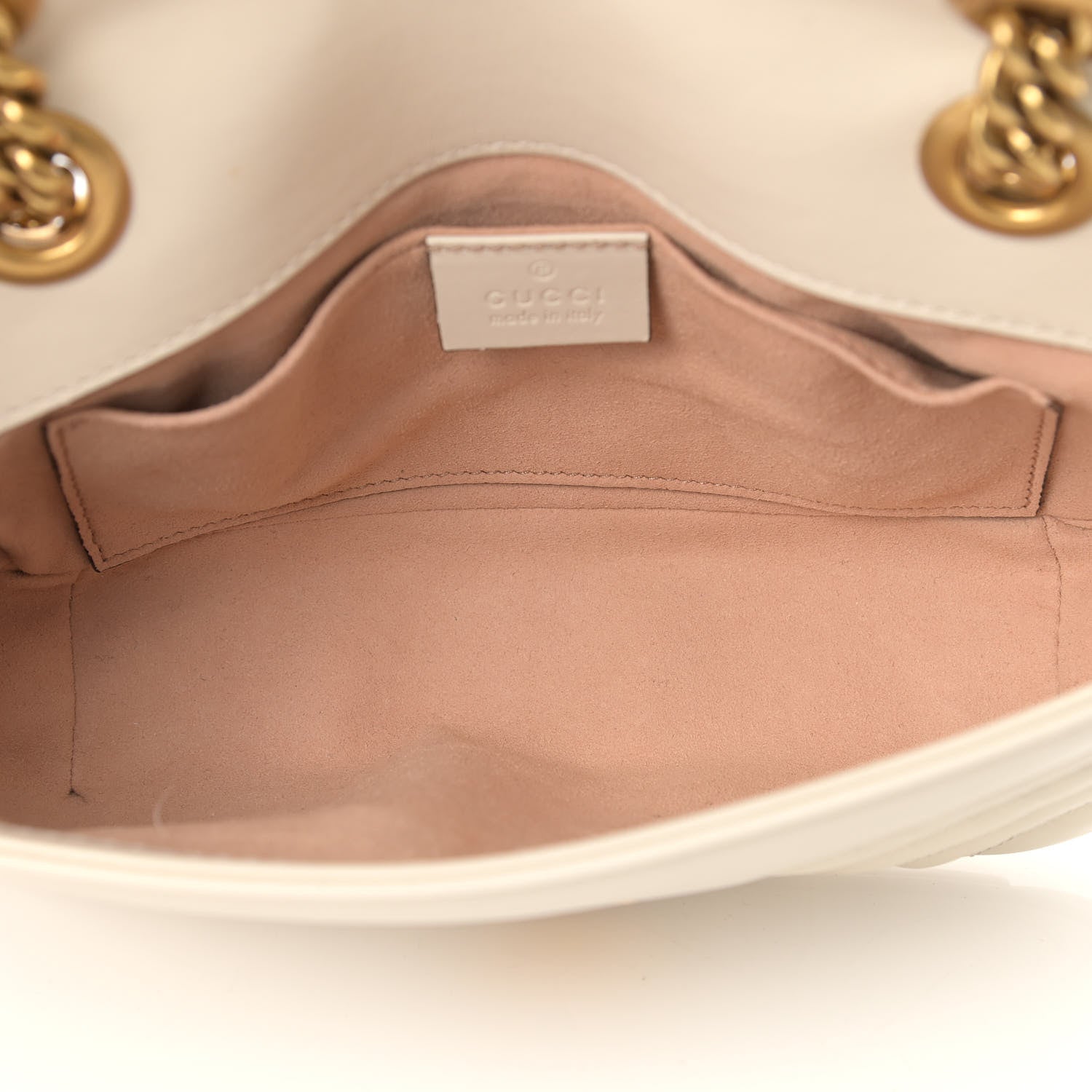 Gucci Calfskin Matelasse Mini GG Marmont Shoulder Bag White 5 of 12
