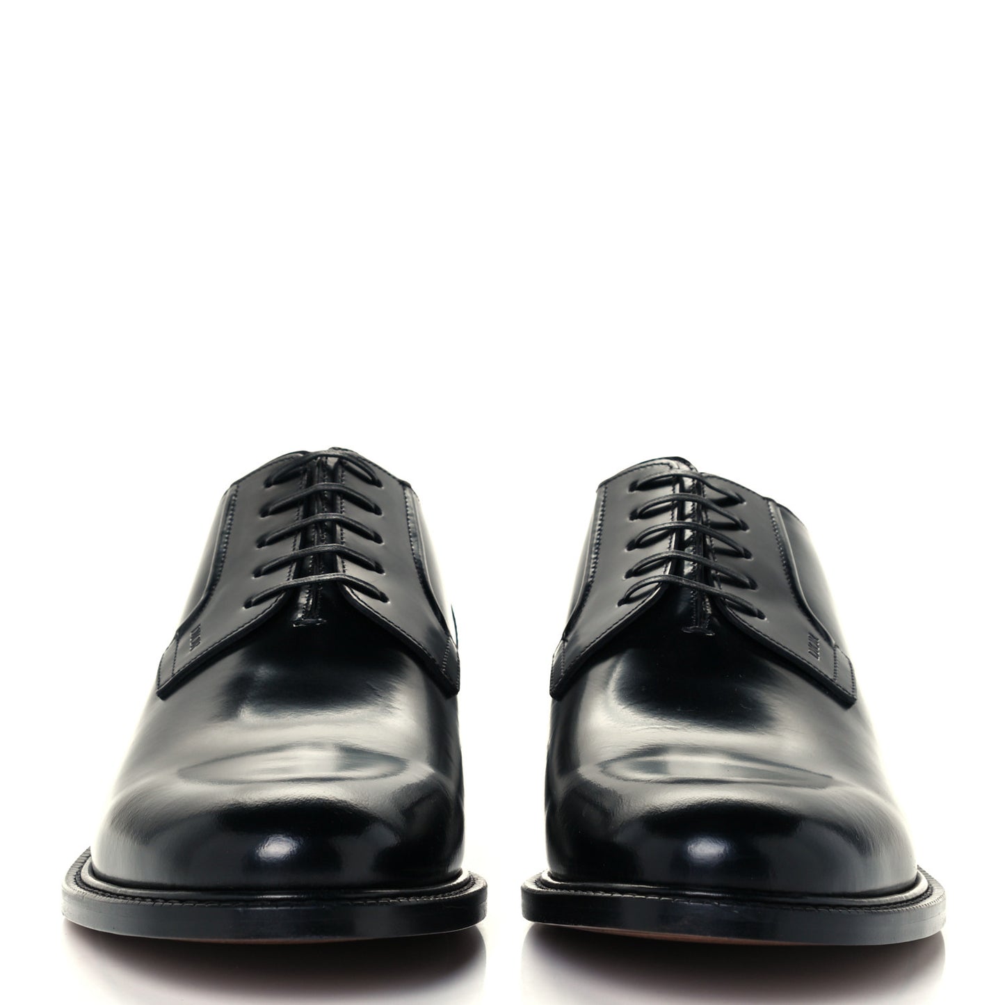 Polished Calfskin Mens Derby Shoe 45 Black