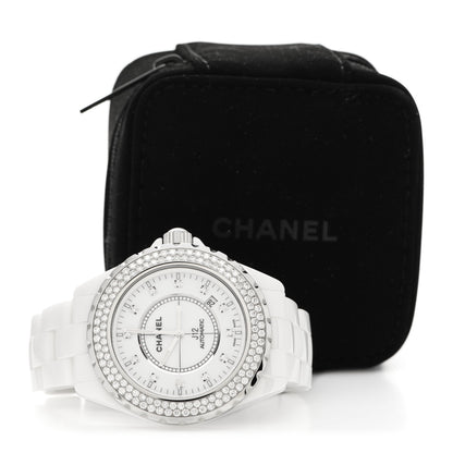 Chanel Stainless Steel Ceramic Diamond Pave Bezel 42mm J12 Automatic Watch White 5 of 5