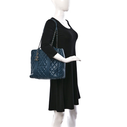 Chanel Lambskin Quilted Easy Carry Shopping Tote Blue 2 of 19