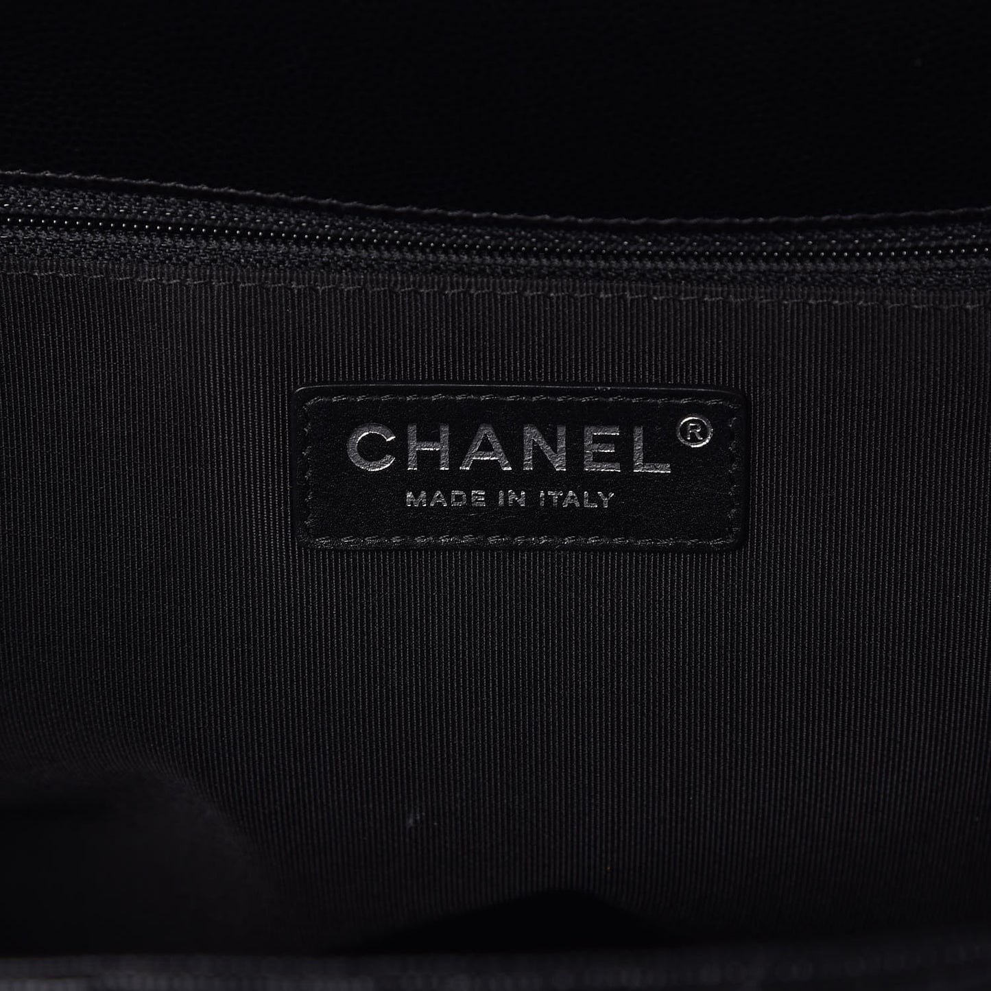 Caviar Chevron Quilted Flap Tote Black