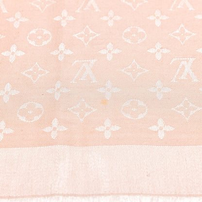 Louis Vuitton Silk Wool Monogram Shawl Natural 4 of 7