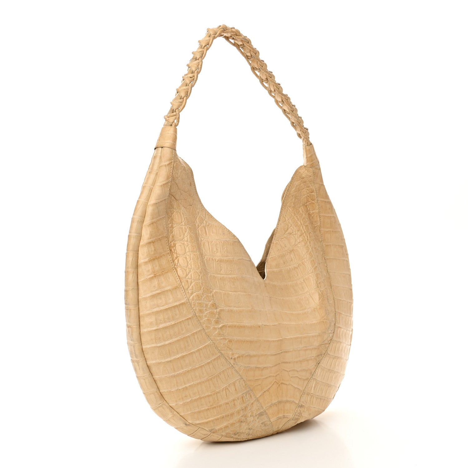 Nancy Gonzalez Crocodile Hobo Beige 2 of 12