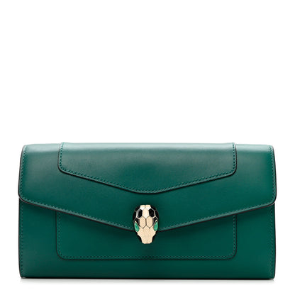 Bulgari Calfskin Serpenti Forever Wallet Emerald Violet Amethyst 1 of 9