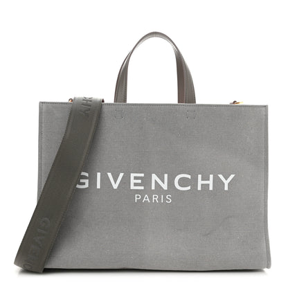 Givenchy Canvas Embroidered Medium G-Tote Grey Pink 1 of 11