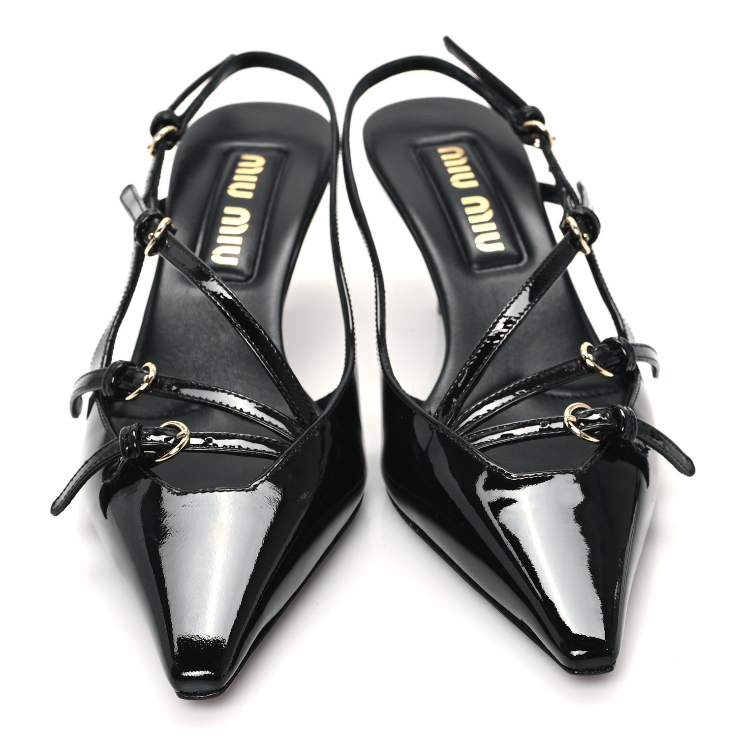 Miu Miu Vernice Buckle 55mm Slingback Pumps 36 Black 3 of 10
