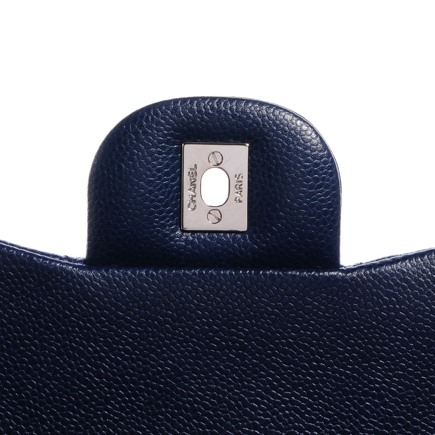 Caviar Jumbo Double Flap Navy Blue