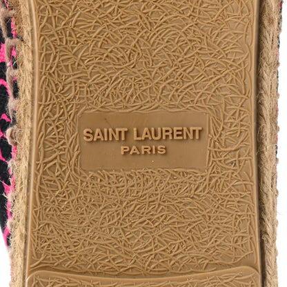 Saint Laurent Canvas Leopard Print Espadrilles 39.5 Fushia Black 6 of 9