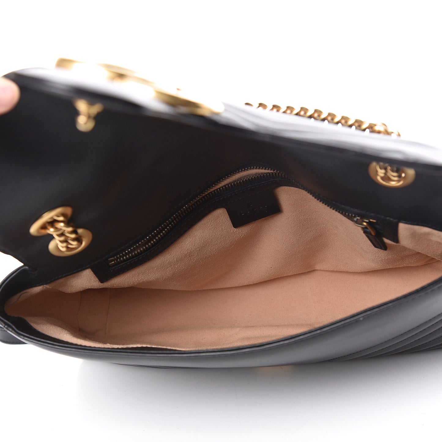 Calfskin Matelasse Medium GG Marmont Shoulder Bag Black