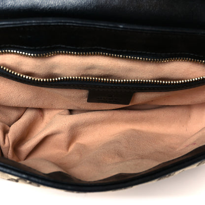 Gucci Monogram Matelasse Diagonal Small GG Marmont Shoulder Bag Beige Black 5 of 11