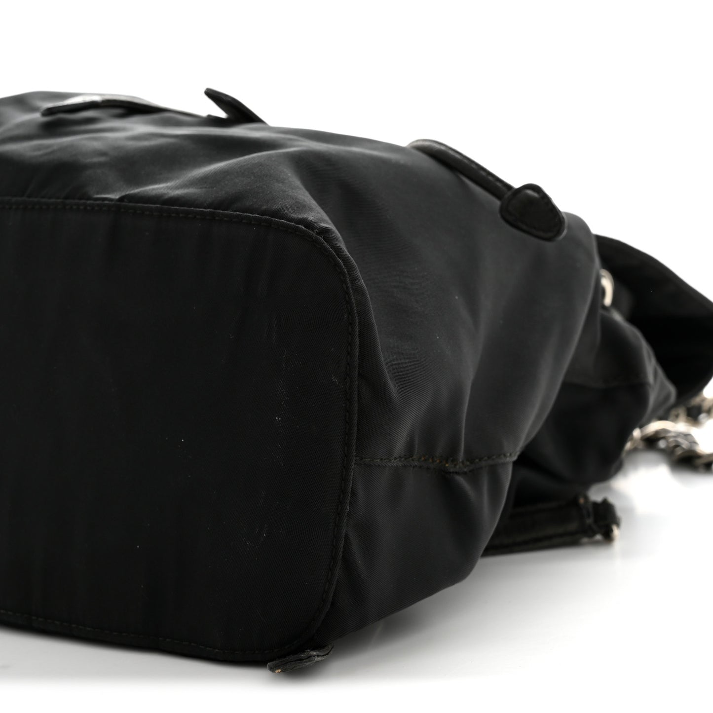 Tessuto Nylon Vela Chain Backpack Black