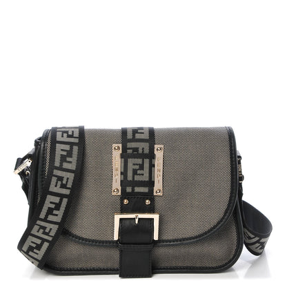 Fendi Canvas Shoulder Bag Black 1 of 7