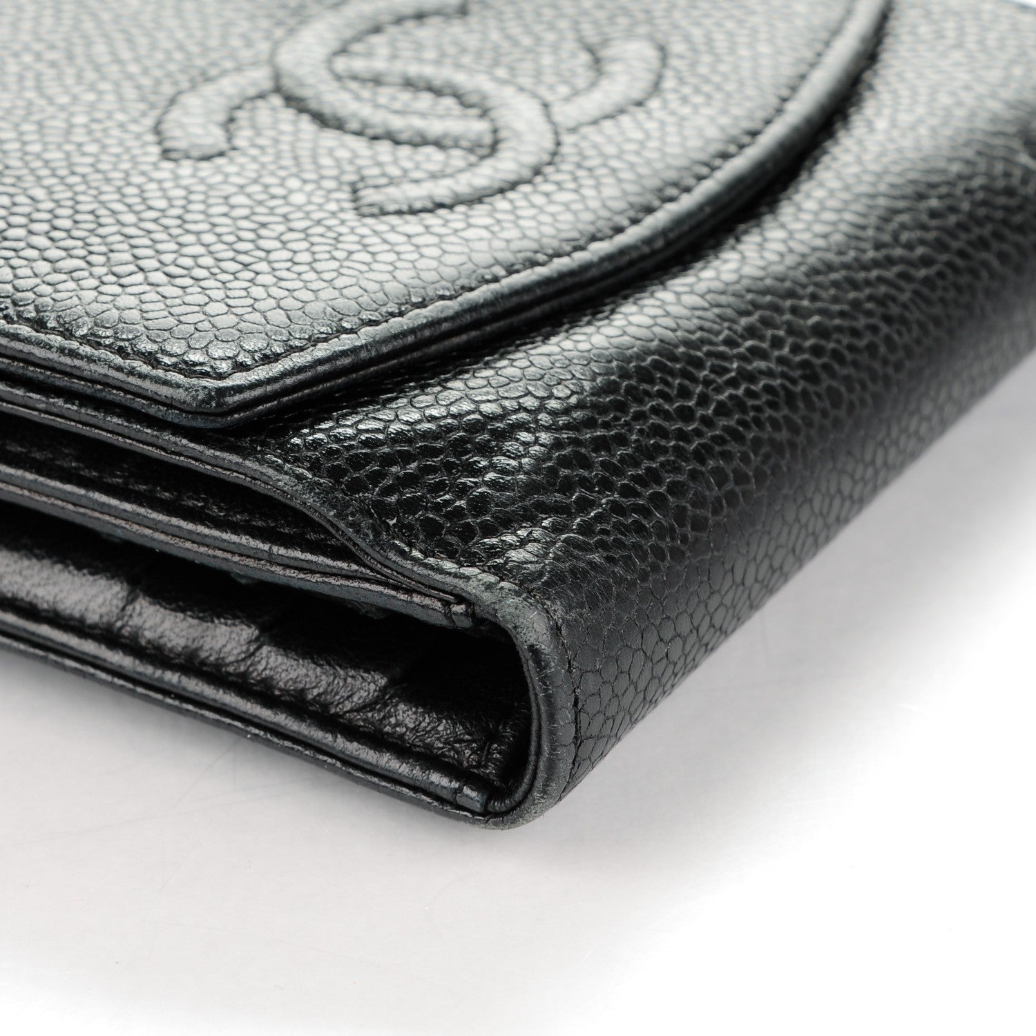Chanel Caviar Timeless CC Compact French Wallet Black 9 of 9