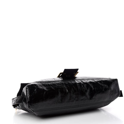 Fendi Vitello Naplak Large Convertible Baguette Black 4 of 10