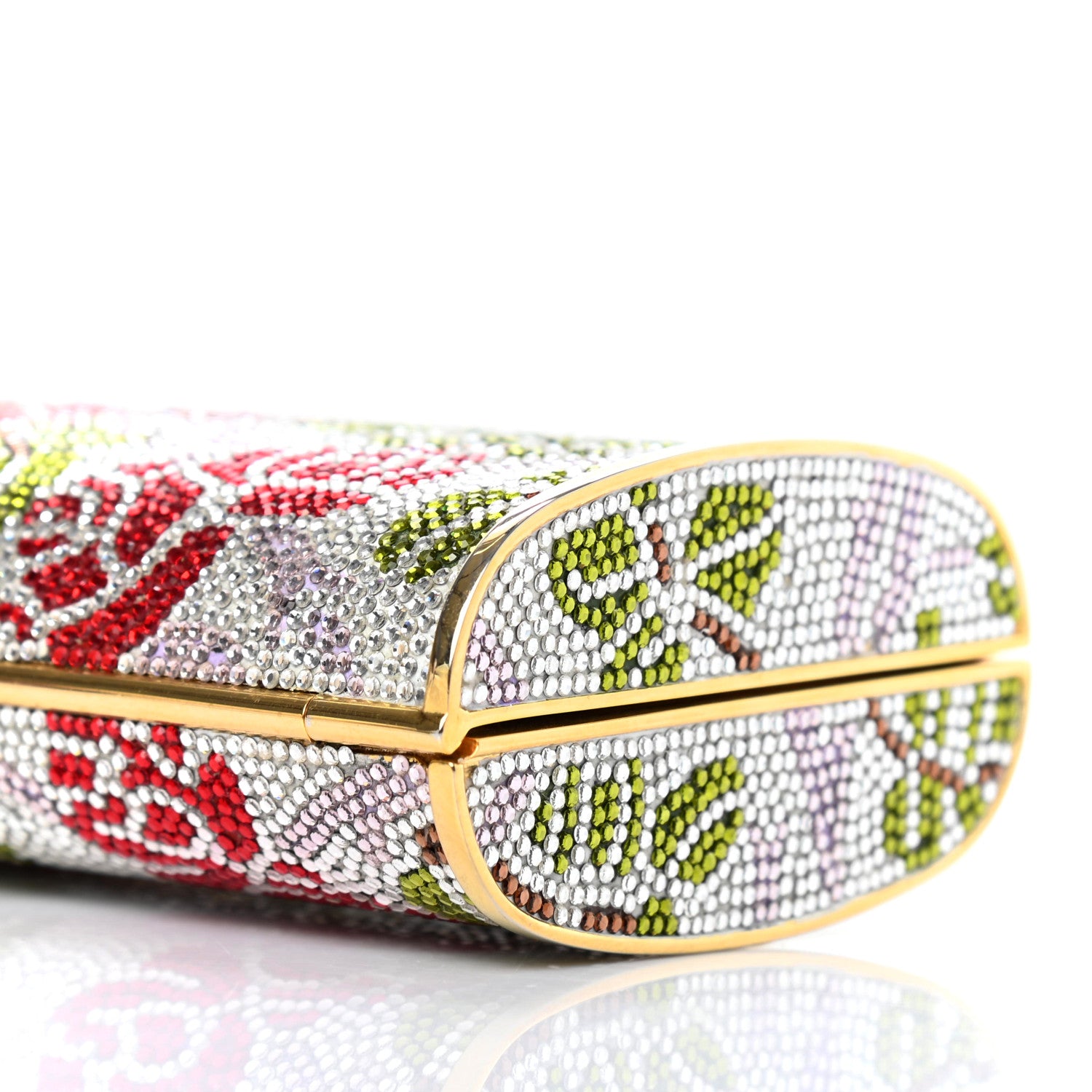 Judith Leiber Swarovski Crystal Rose Minaudiere Clutch Multicolor 8 of 9