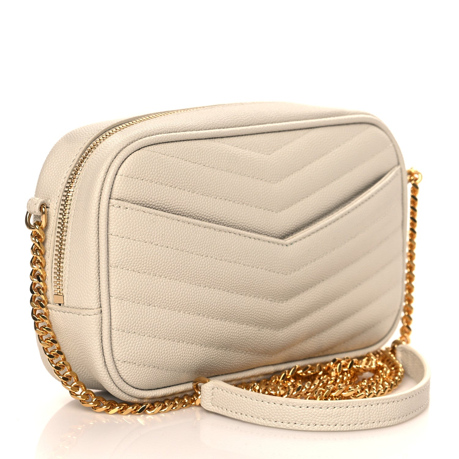 Saint Laurent Grain De Poudre Matelasse Monogram Mini Lou Camera Bag Crema Soft 3 of 9