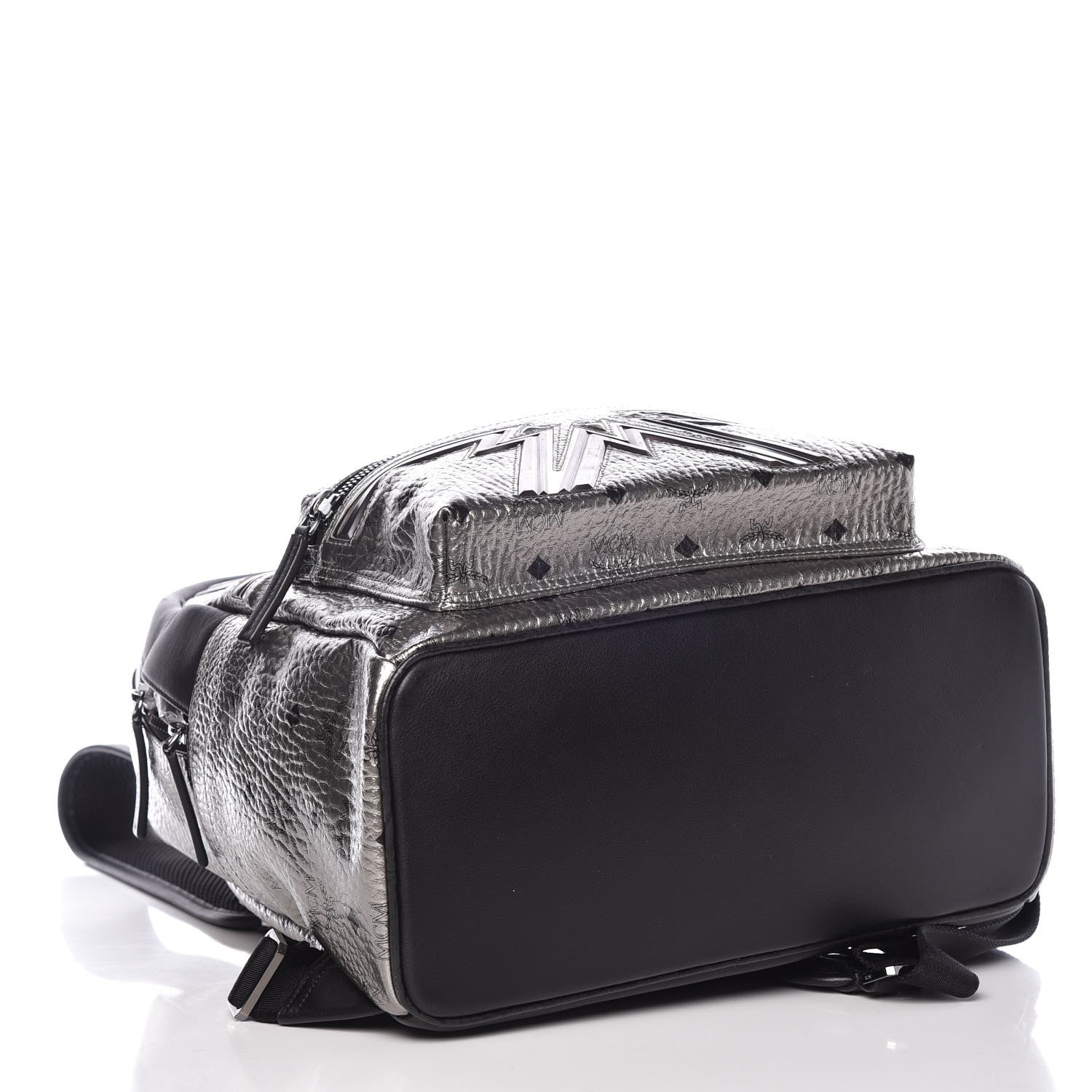 MCM Visetos Medium Stark Cyber Flash Backpack Silver 4 of 9