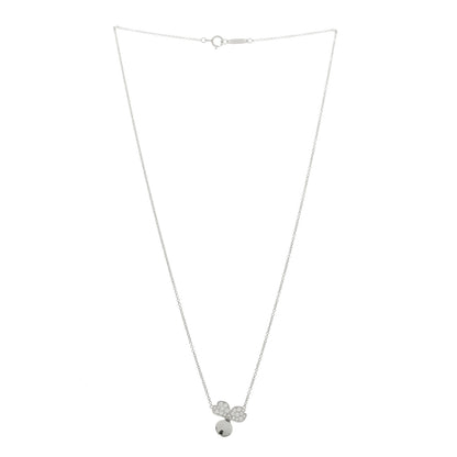 Tiffany Platinum Diamond .17ctw Small Paper Flowers Pendant Necklace 3 of 6