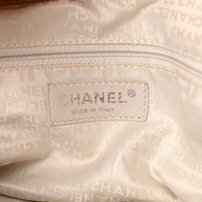 Chanel Lambskin Contrast Stitch Large Drawstring Tote Dark Beige 6 of 12