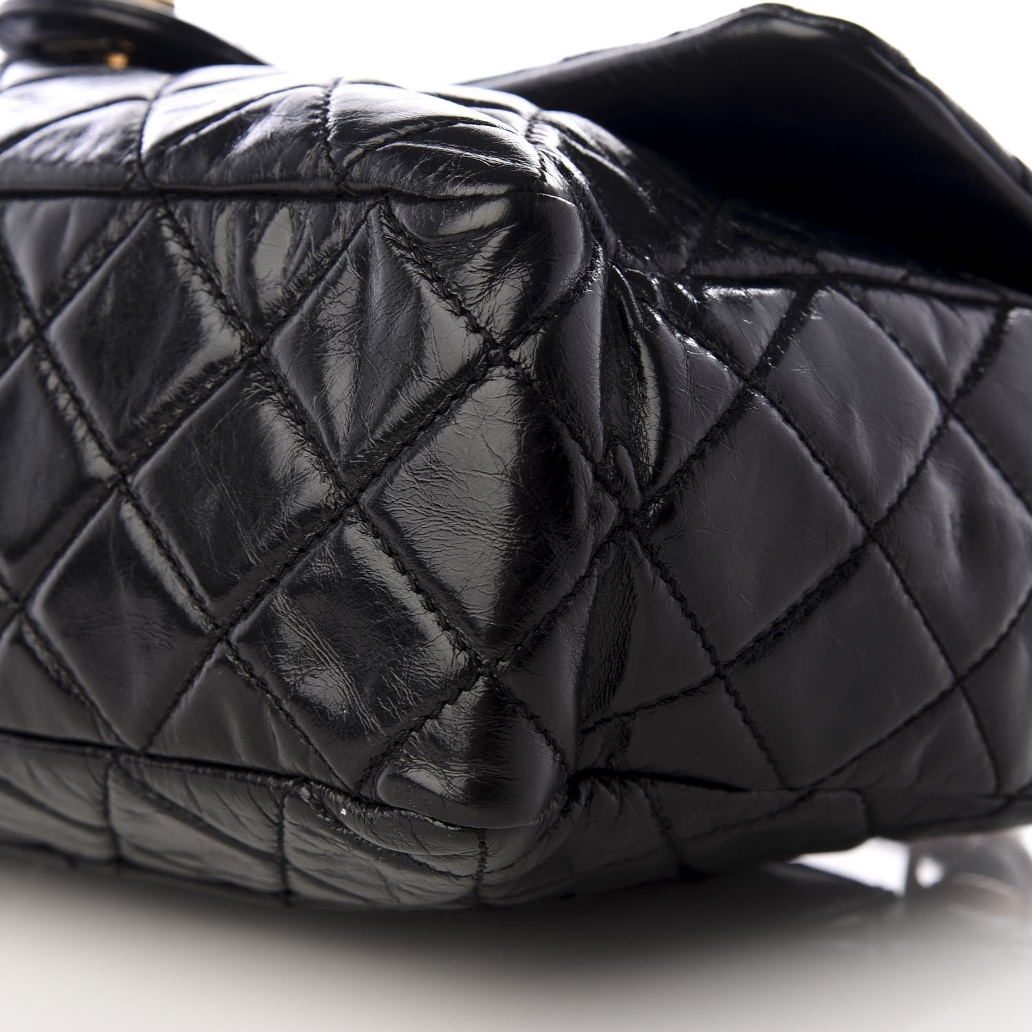 Chanel Glazed Calfskin Castle Rock Medium Flap Black 5 of 7