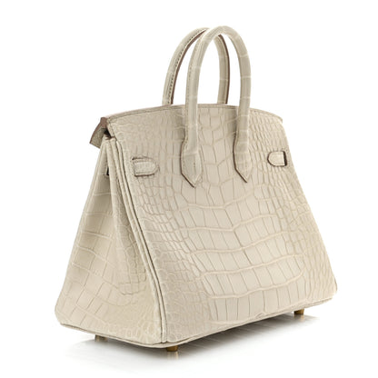 Hermes Matte Alligator Birkin 25 Beton 3 of 10