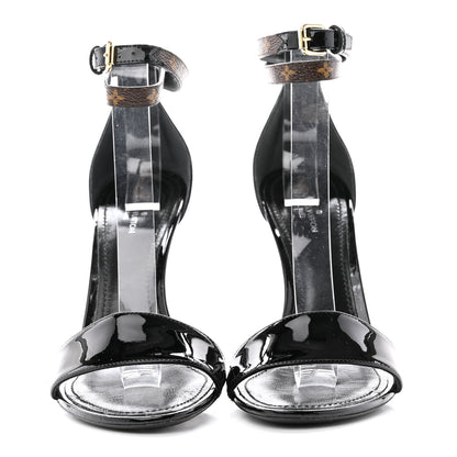 Louis Vuitton Patent Monogram Call Back Sandals 38 Black 2 of 13