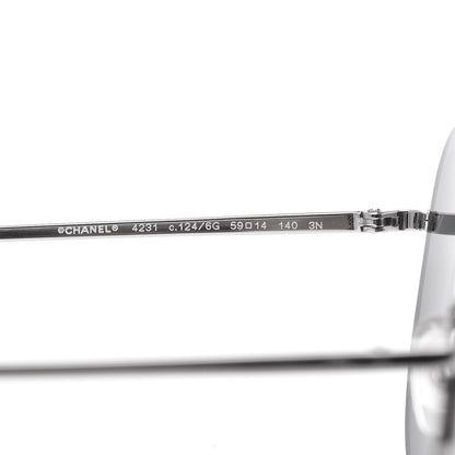 Chanel Aviator Metallic Pilot Sunglasses 4231 Silver 6 of 7