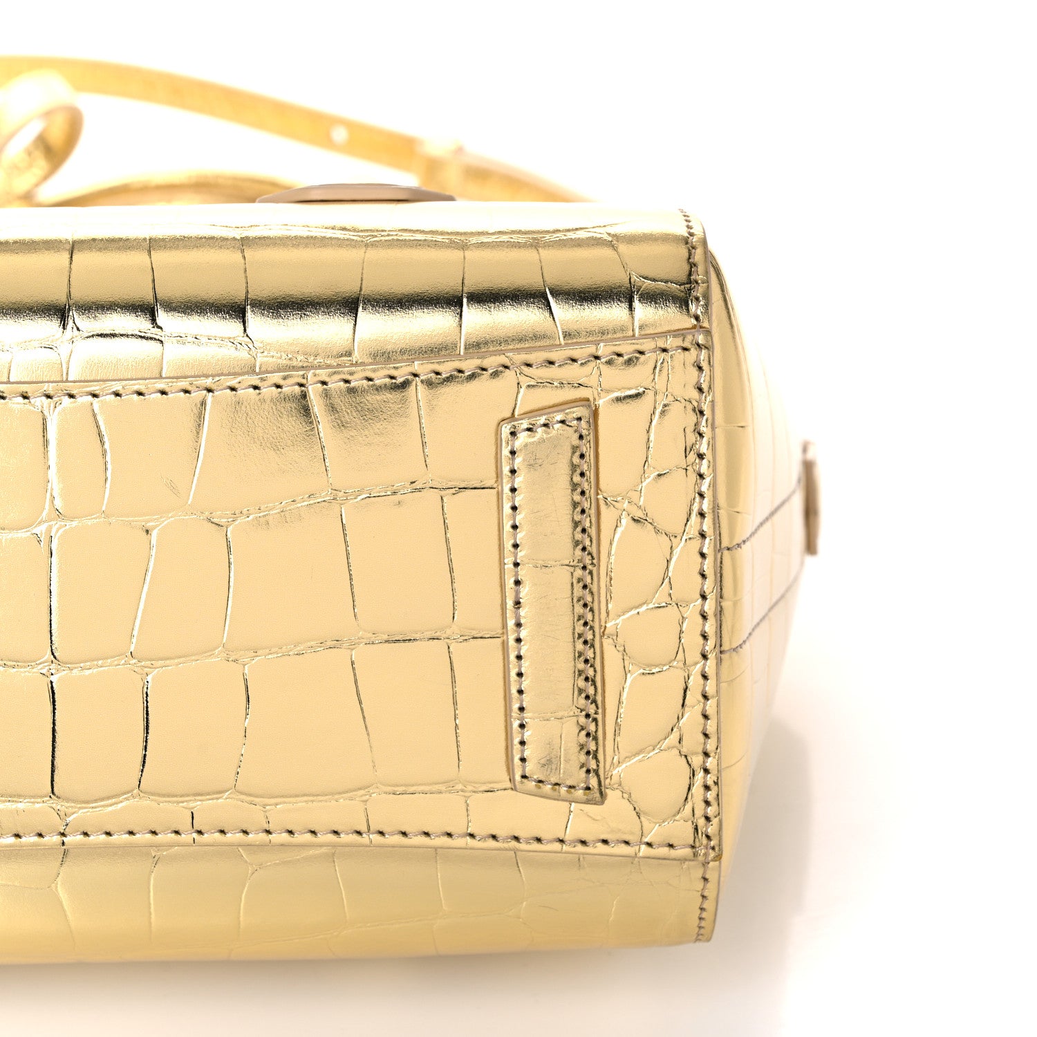 Givenchy Calfskin Crocodile Embossed Mini Lock Antigona Gold 10 of 10