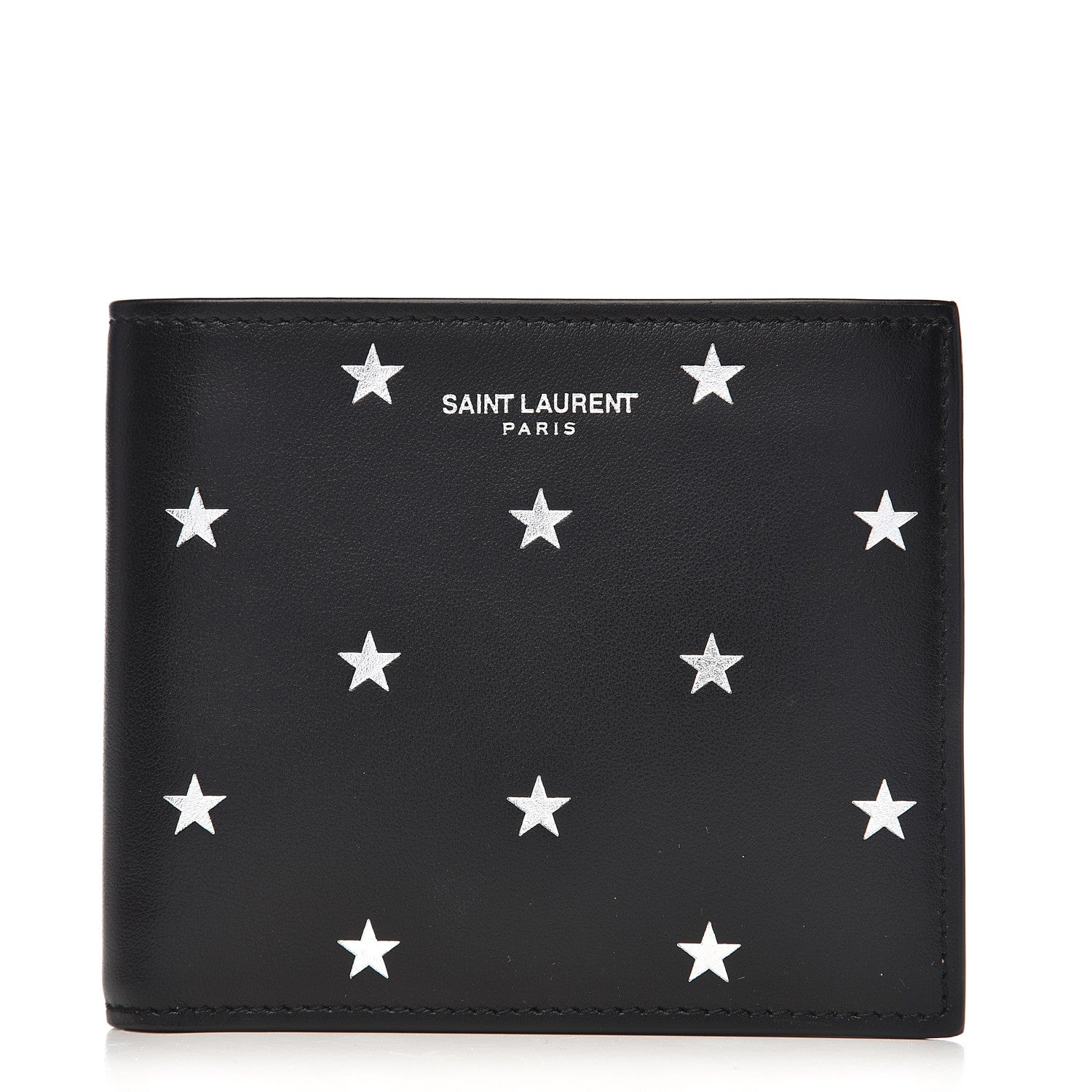 Saint Laurent Calfskin Star Print East West Wallet Black 1 of 7