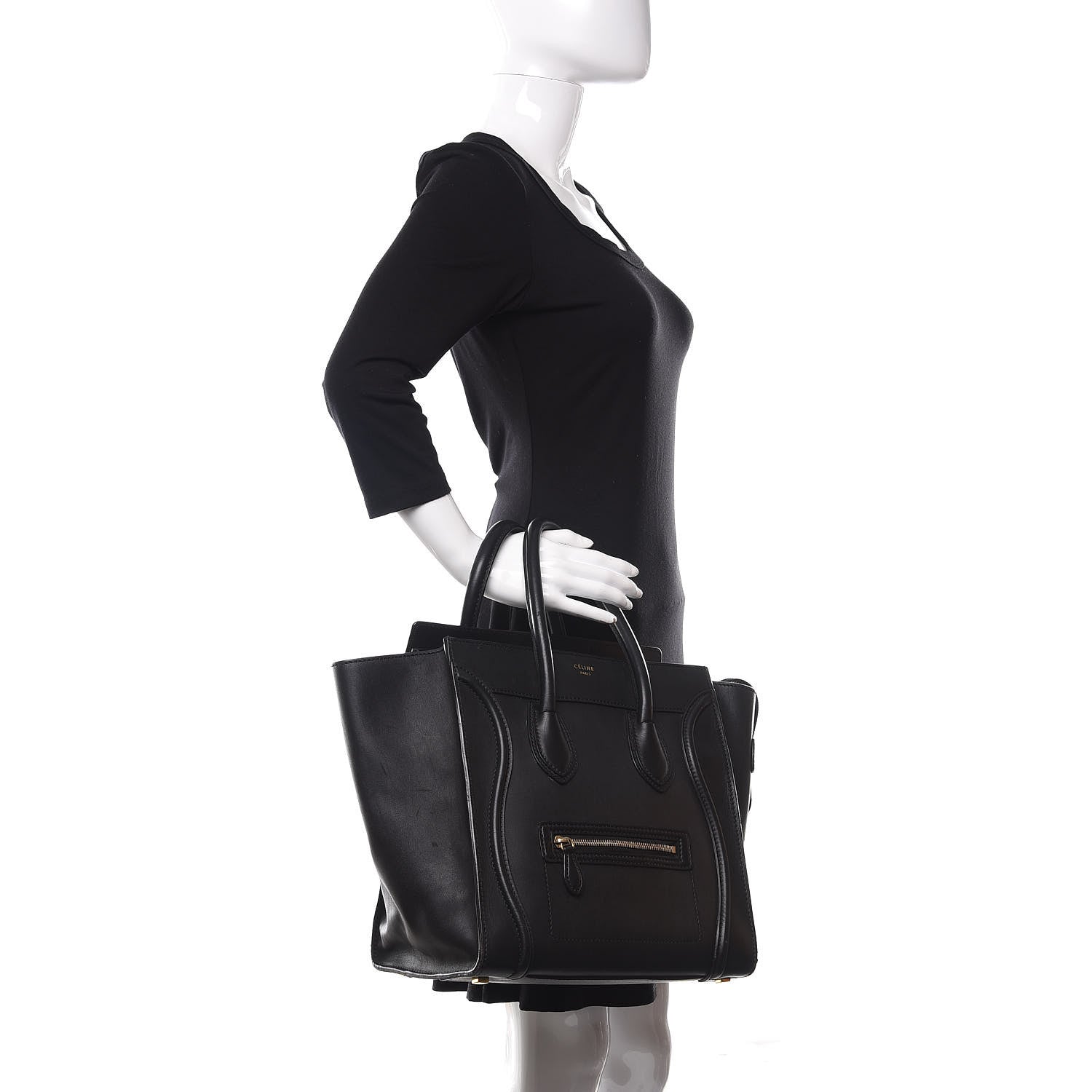 Celine Smooth Calfskin Mini Luggage Black 2 of 13
