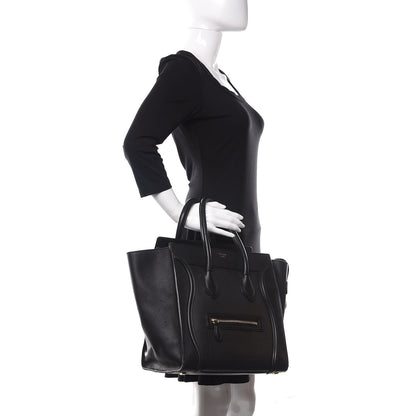 Celine Smooth Calfskin Mini Luggage Black 2 of 13