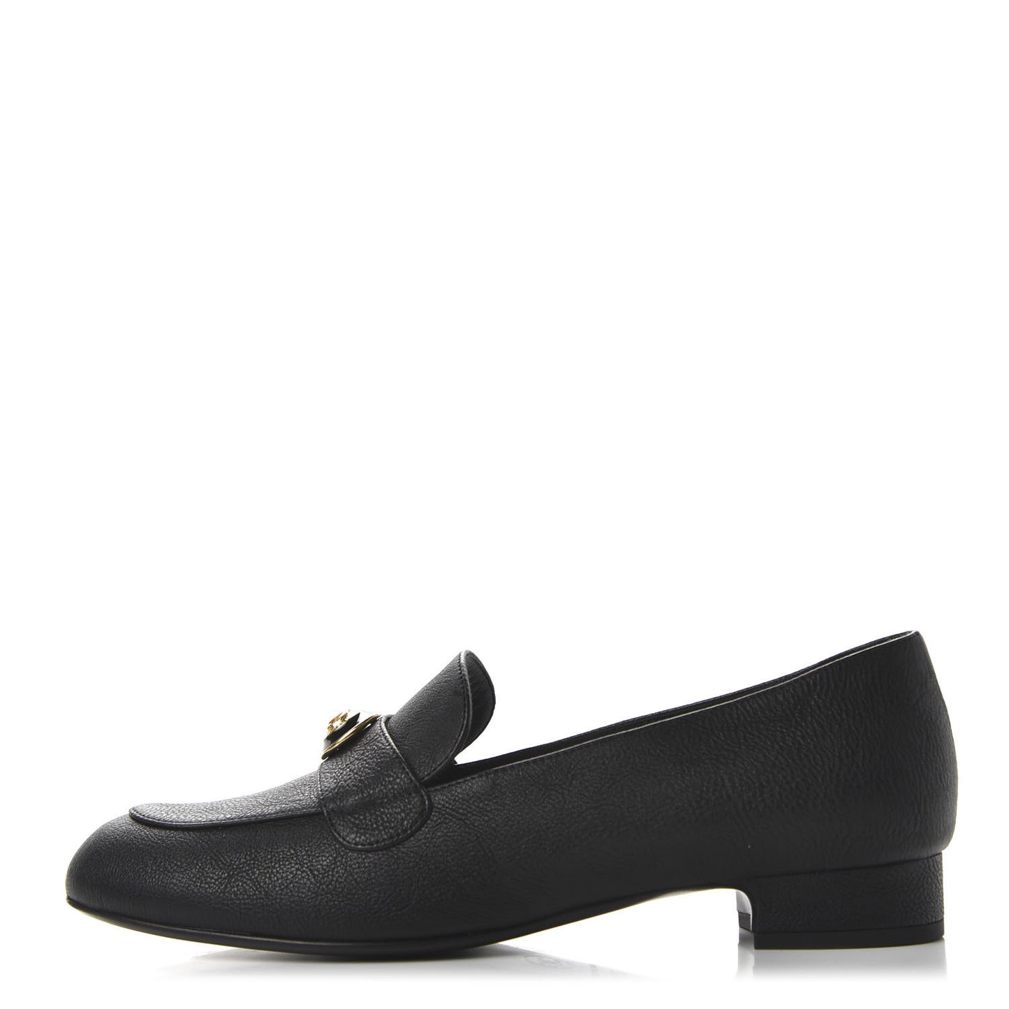 Calfskin CC Mocassin Loafers 38.5 Black