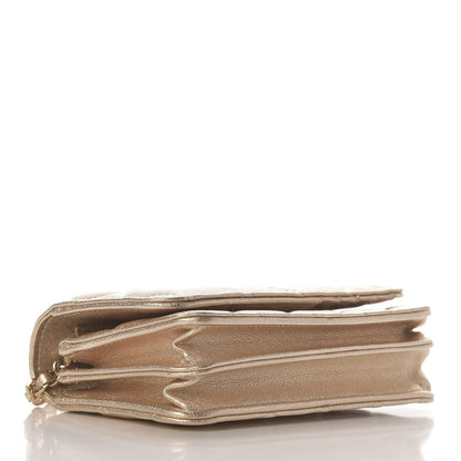 Chanel Metallic Lambskin Quilted Mini Wallet On Chain WOC Gold 4 of 11