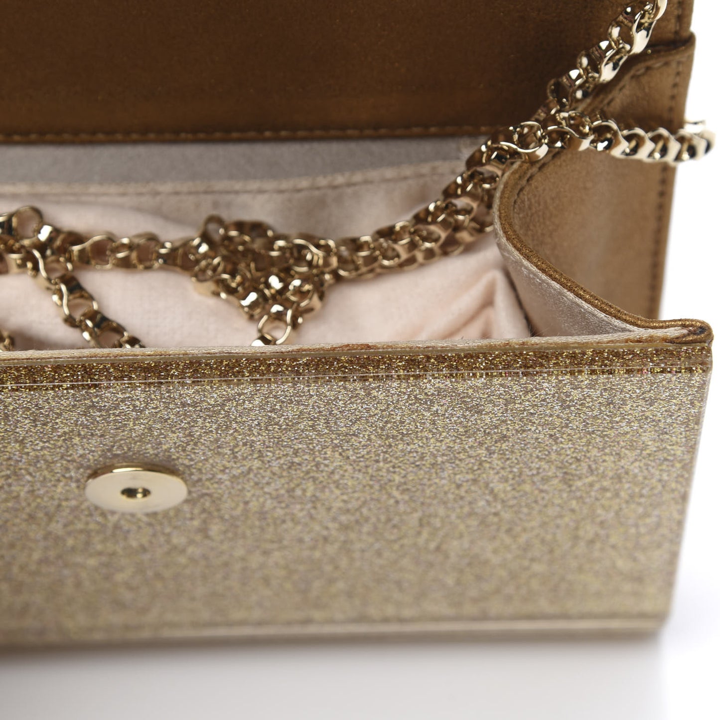 Acrylic Glitter Candy Clutch Gold