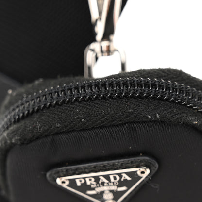 Prada Re-Nylon Vela Saffiano Pocket Double Zip Shoulder Bag Black 11 of 11
