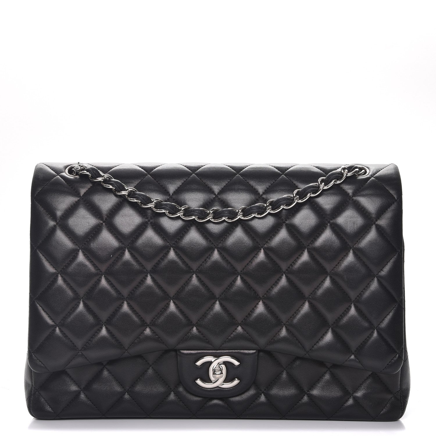 Chanel Lambskin Quilted Maxi Double Flap Black 1 of 11
