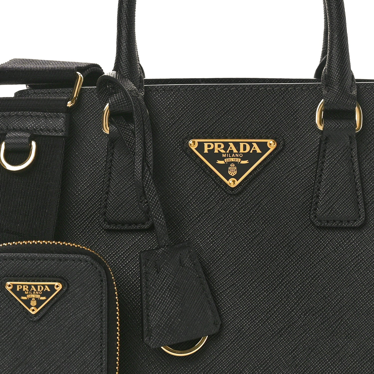 Prada Saffiano Lux Micro Galleria Shoulder Bag Black 8 of 10
