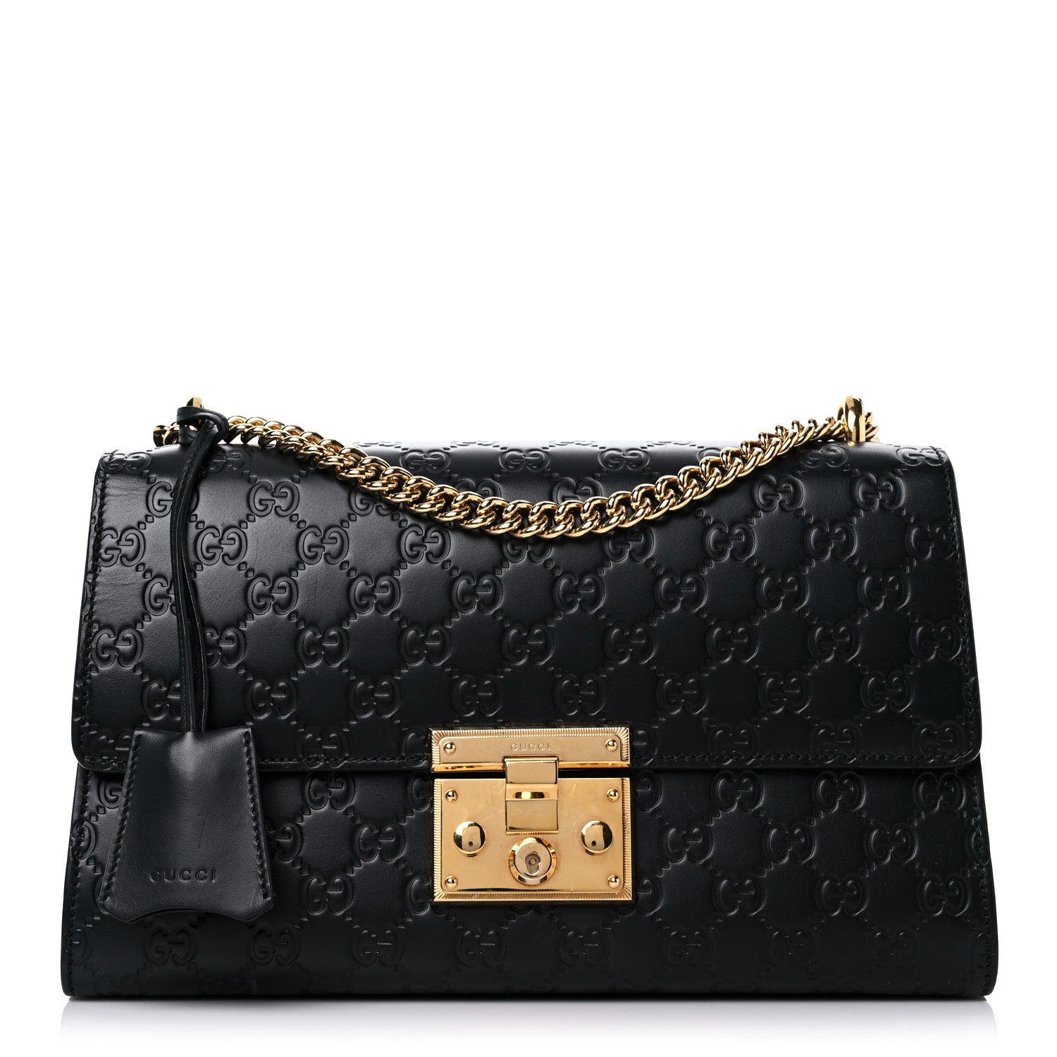 Gucci Guccissima Medium Padlock Shoulder Bag Black 1 of 19