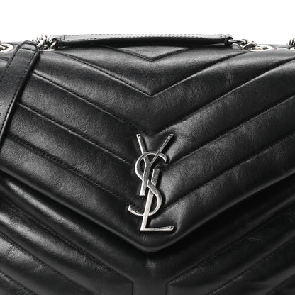 Saint Laurent Calfskin Y Quilted Monogram Medium Loulou Chain Satchel Black 7 of 9