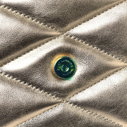 Saint Laurent Metallic Lambskin Quilted Sade Puffer Envelope Clutch Platino 13 of 13