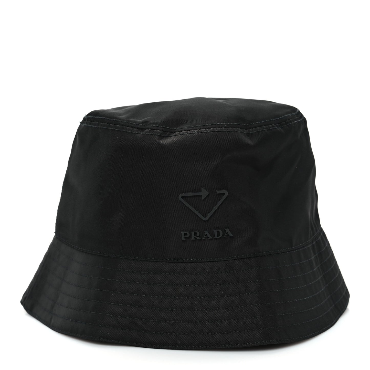 Re-Nylon Rubber Logo Bucket Hat S Black