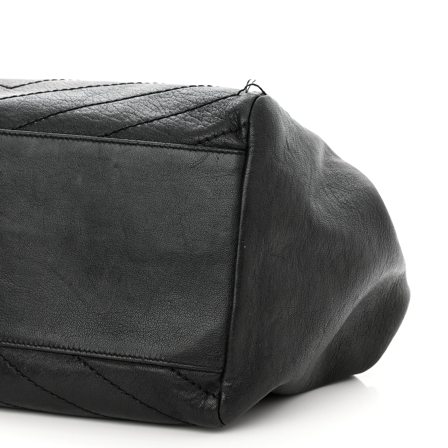 Pebbled Lambskin Chevron Monogram Large Nolita Black