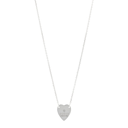 Gucci Sterling Silver Trademark Heart Pendant Necklace 1 of 5