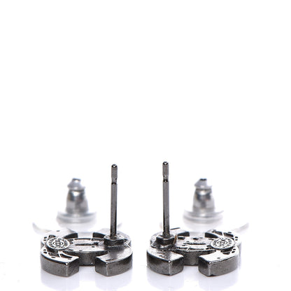 Chanel Globe Ruthenium CC Earrings 3 of 4